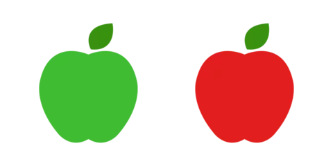 Fotobehang red and green apple fruits vector design © Kavindu