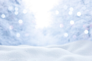 winter snowy blurred defocused blue background