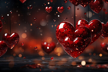 backgrounds of hearts for Valentine's Day, romance - obrazy, fototapety, plakaty