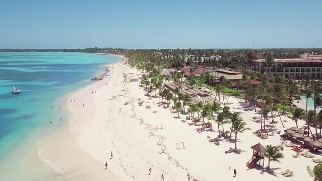 Luxurious Tropical Resort Paradise Island. Dominican Republic. Aerial drone view