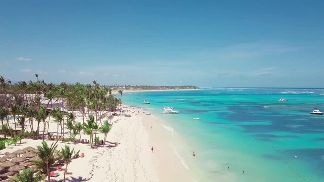 Luxurious Tropical Resort Paradise Island. Dominican Republic. Aerial drone view