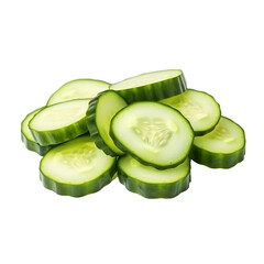 cucumber slices isolated on transparent background