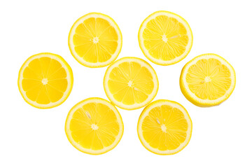 Fototapeta premium lemon slices isolated on transparent background