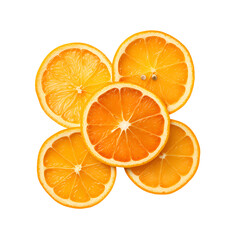 Fototapeta premium orange slices isolated on transparent background