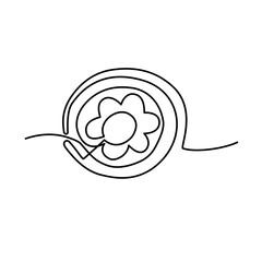 fast food continuous line art