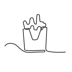 fast food continuous line art