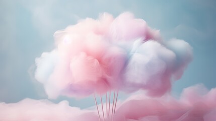 Colorful cotton candy in soft pastel color background - obrazy, fototapety, plakaty