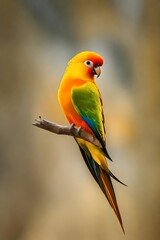 Obraz premium A breathtaking image of a Sun Parakeet
