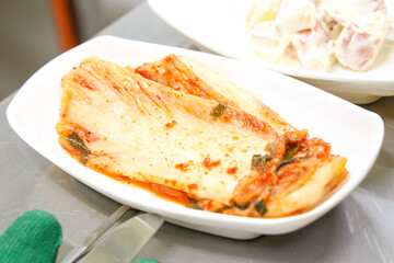 traditional Korean food. cabbage kimchi