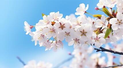essence of spring with a stunning image of cherry blossoms against a vivid blue sky