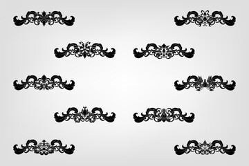 Classical Baroque Filigree Decoration Ornament Vintage Floral Border Style Antique Art Retro