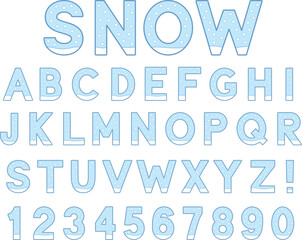 Snow Alphabet Letter and Number Graphic Font