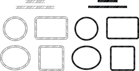 Candy Cane Border Frame Template - Outline and Silhouette