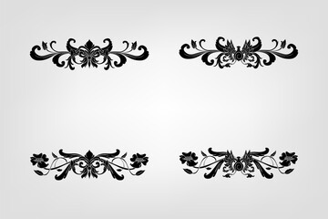 Classical Baroque Filigree Decoration Ornament Vintage Floral Border Style Antique Art Retro