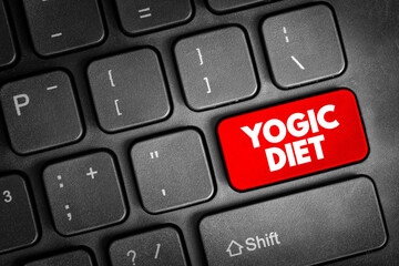 Yogic diet text button on keyboard, concept background
