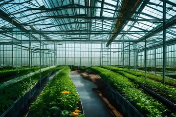 interior view of greenhouse.