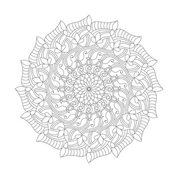 Mandala infinite circles coloring book page for kdp book interior
