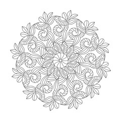 Medietation adult mandala coloring book page for kdp book interior