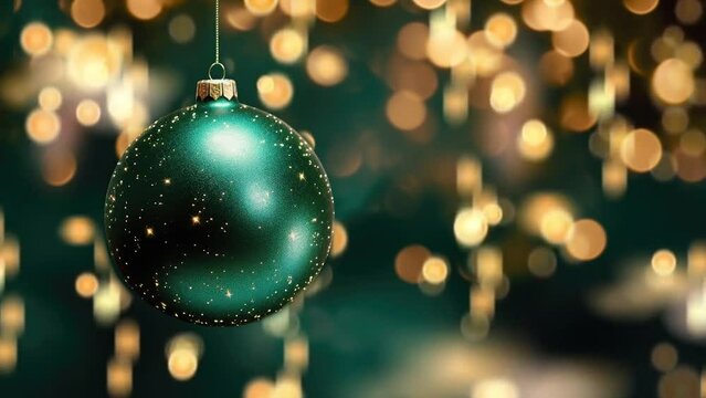 Christmas ball decorative with snowflake. seamless looping time-lapse virtual video animation background.	