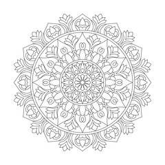 Mindfulness adult mandala coloring book page for KDP book interior