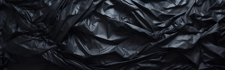 Banner texture of black garbage bags.