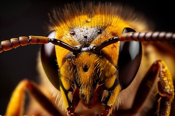 extra macro photo of a bee sting - obrazy, fototapety, plakaty