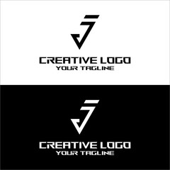 creative letter logo j desain  vektor - obrazy, fototapety, plakaty