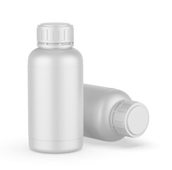 Blank pill container jar bottle template, 3d illustration.