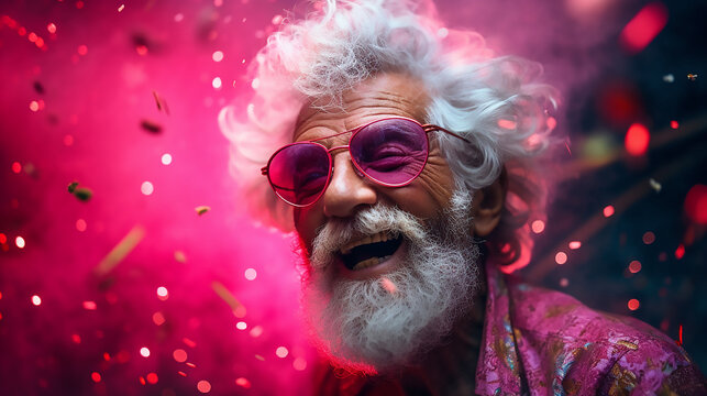 Celebrating getting old, Happiness, Older people having fun, Birthday, Life celebration, Fashion 