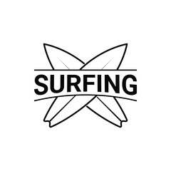 Surfing line crossed logo design idea	