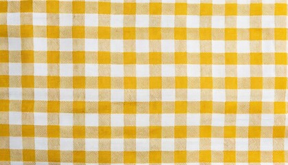 Yellow and white checkered tablecloth texture