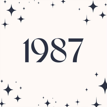 Vintage 1987 birthday, Made in 1987 Limited Edition, born in 1987 birthday design. 3d rendering flip board year 1987.