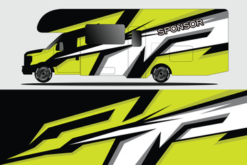 Vector black and white van wrap design car wrap stickers and decal designs for vans and campers vector