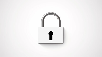 Fototapeta premium White simple vector lock symbol on a white background