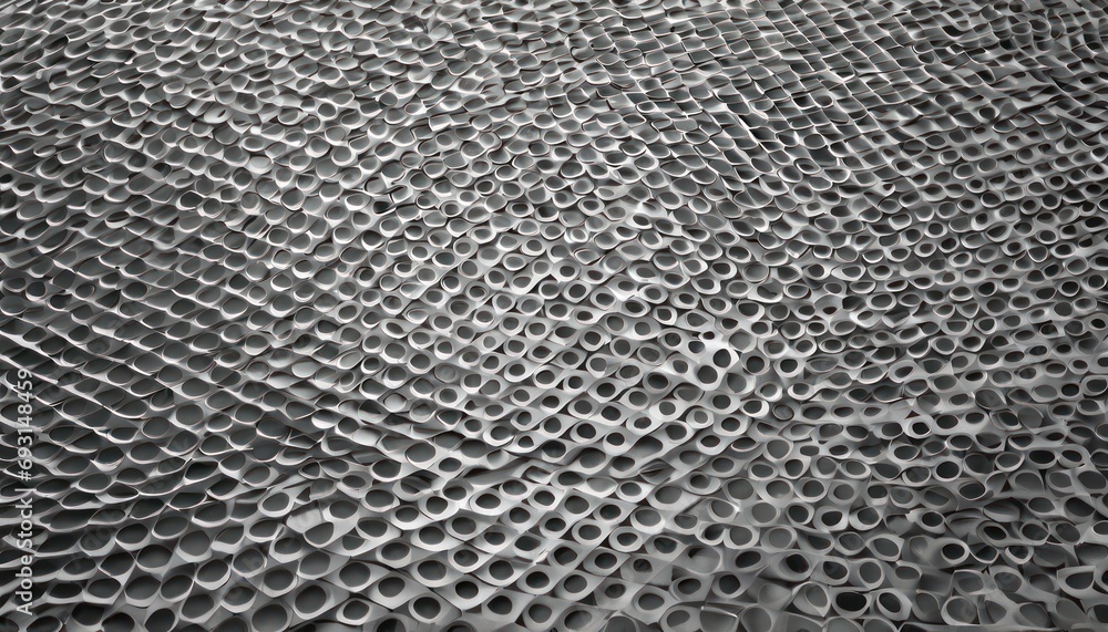 Poster a black and white photo of a pattern made out of circles and circles of circles on the surface of a 