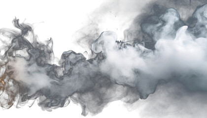  realistic smoke PNG illustrations on a transparent background, ideal for adding atmospheric effects to your digital creations - obrazy, fototapety, plakaty