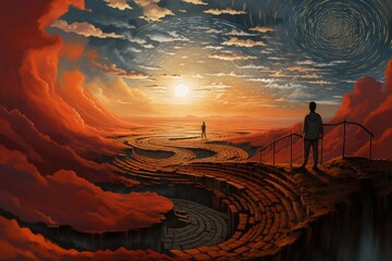 pixelated dreamscape extravaganza landscape illustration
