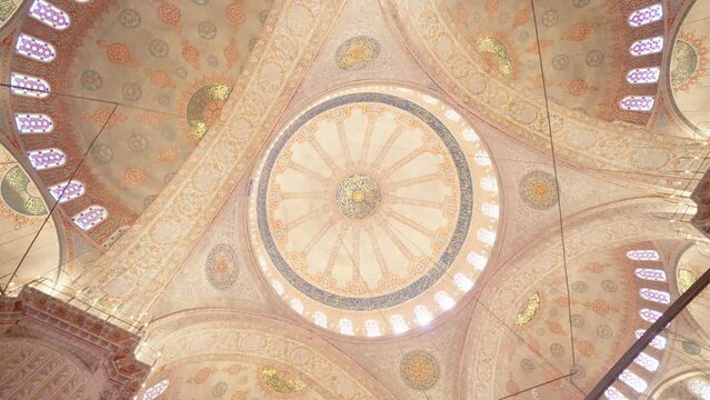 Interior of the Sultanahmet Mosque (Blue Mosque) in Istanbul, Turkey
