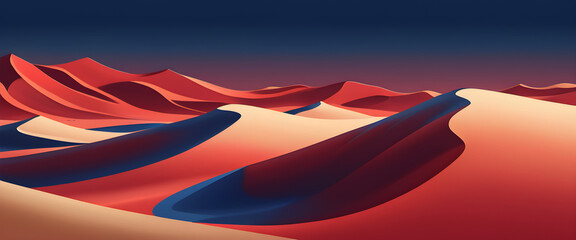 a panoramic illustration of a very beautiful looking desert landscape, wallpaper, generative ai 
 - obrazy, fototapety, plakaty