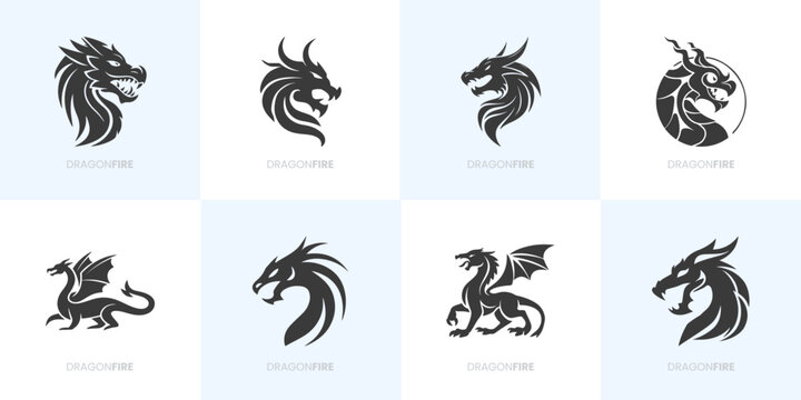 Moderne minimalistische Drachen-Logos | Vektor Grafik Bündel für Unternehmen