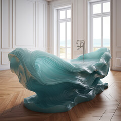 Bathtub inspired by sea waves
