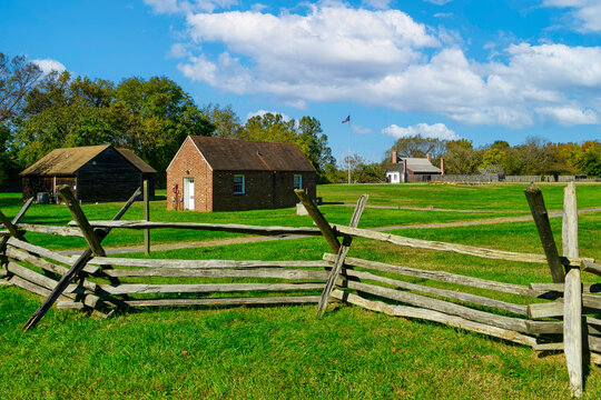 Zig-zag fences on the grounds of George Washington's Ferry Farm at Fredericksburg, Virginia