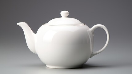 Embrace the art of tea! single Chinese ceramic white teapot, isolated on a pristine white background. Invest