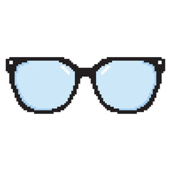Pixelated colored eyeglasses icon Vector