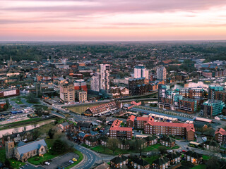 An aerial photo of Ipswich, Suffolk, UK