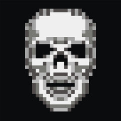 Fototapeta na wymiar digital sign pixel skull t shirt design