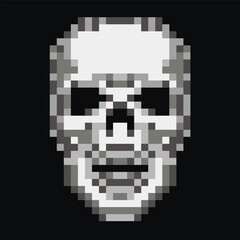 digital sign pixel skull t shirt design