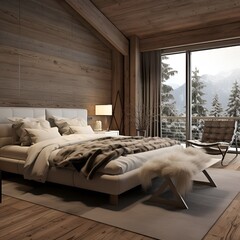 alpine chic style living room interior design