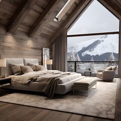 alpine chic style living room interior design