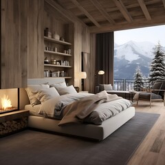 alpine chic style living room interior design
